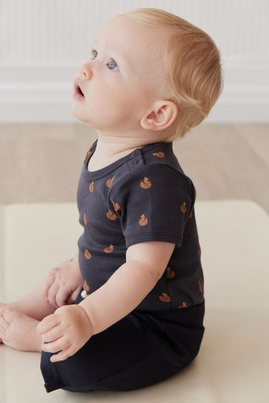 Organic Cotton Hudson Short Sleeve Bodysuit - Fox Cubs Constellation Childrens Bodysuit from Jamie Kay Australia