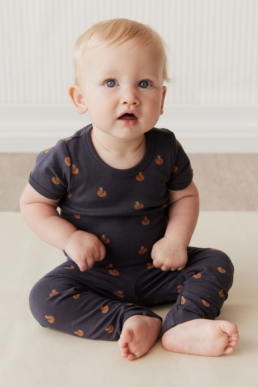 Organic Cotton Hudson Short Sleeve Bodysuit - Fox Cubs Constellation Childrens Bodysuit from Jamie Kay Australia