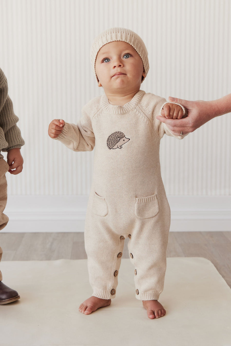 Theo Onepiece - Oatmeal Marle Hedgehog Childrens Onepiece from Jamie Kay Australia