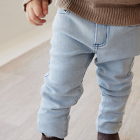 Austin Woven Twill Pant - Washed Denim Childrens Pant from Jamie Kay Australia