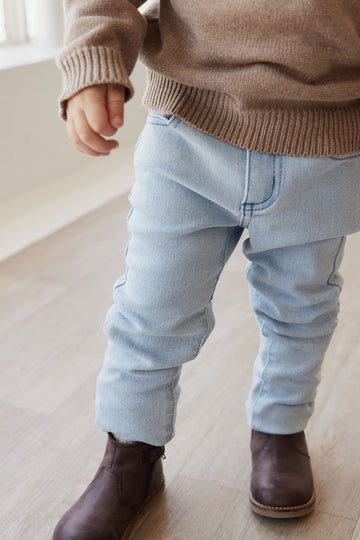 Austin Woven Twill Pant - Washed Denim Childrens Pant from Jamie Kay Australia