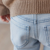 Austin Woven Twill Pant - Washed Denim Childrens Pant from Jamie Kay Australia