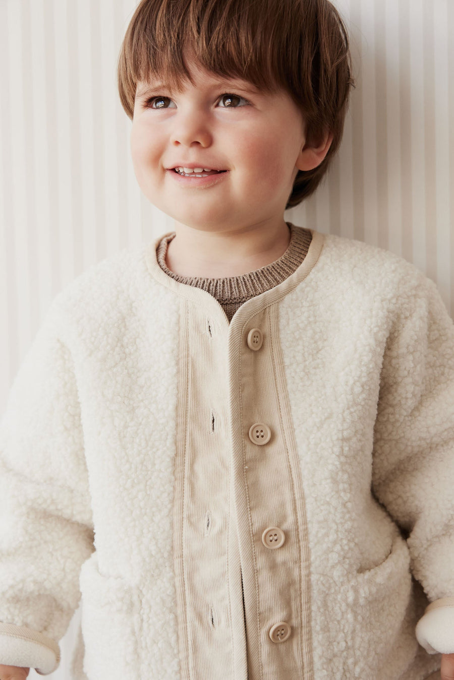 Rylan Sherpa Jacket - Natural Childrens Jacket from Jamie Kay Australia