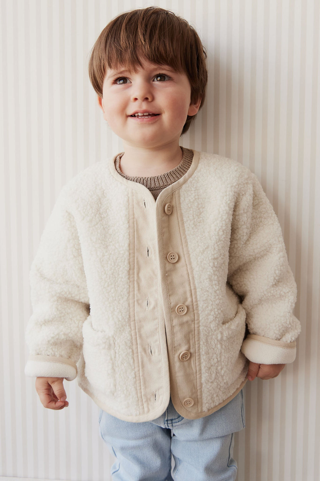 Rylan Sherpa Jacket - Natural Childrens Jacket from Jamie Kay Australia