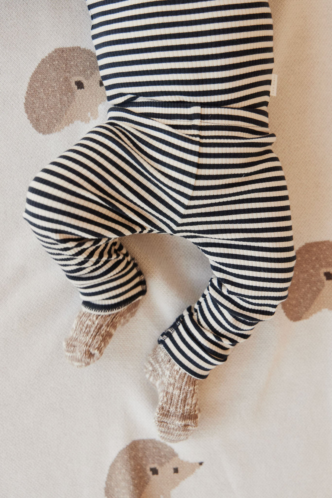 Organic Cotton Modal Everyday Legging - Narrow Stripe Constellation/Soft Clay Childrens Legging from Jamie Kay Australia