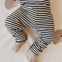 Organic Cotton Modal Everyday Legging - Narrow Stripe Constellation/Soft Clay Childrens Legging from Jamie Kay Australia