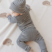 Organic Cotton Modal Everyday Legging - Narrow Stripe Constellation/Soft Clay Childrens Legging from Jamie Kay Australia