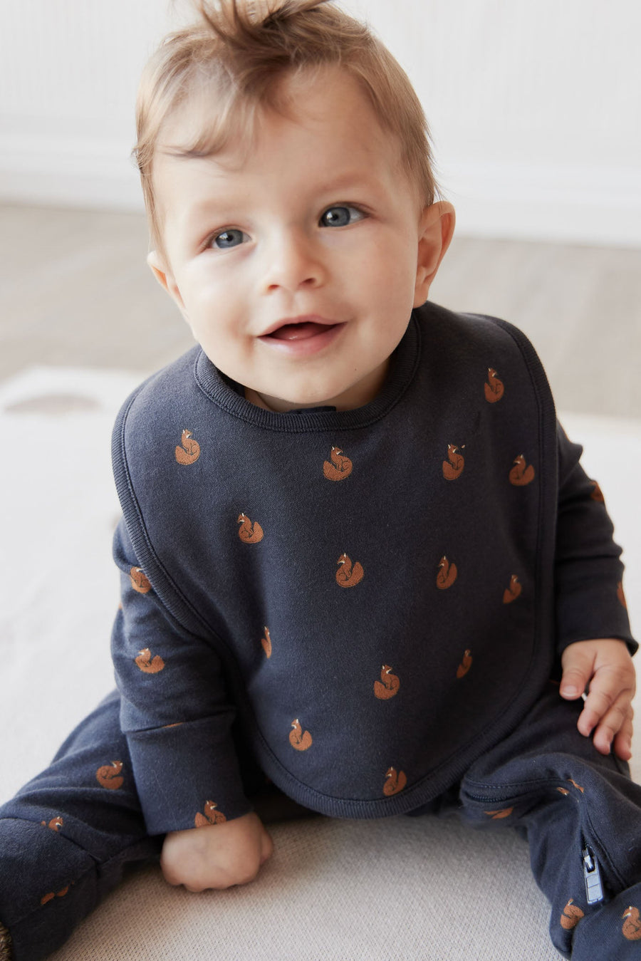 Organic Cotton Bib - Fox Cubs Constellation Childrens Bib from Jamie Kay Australia