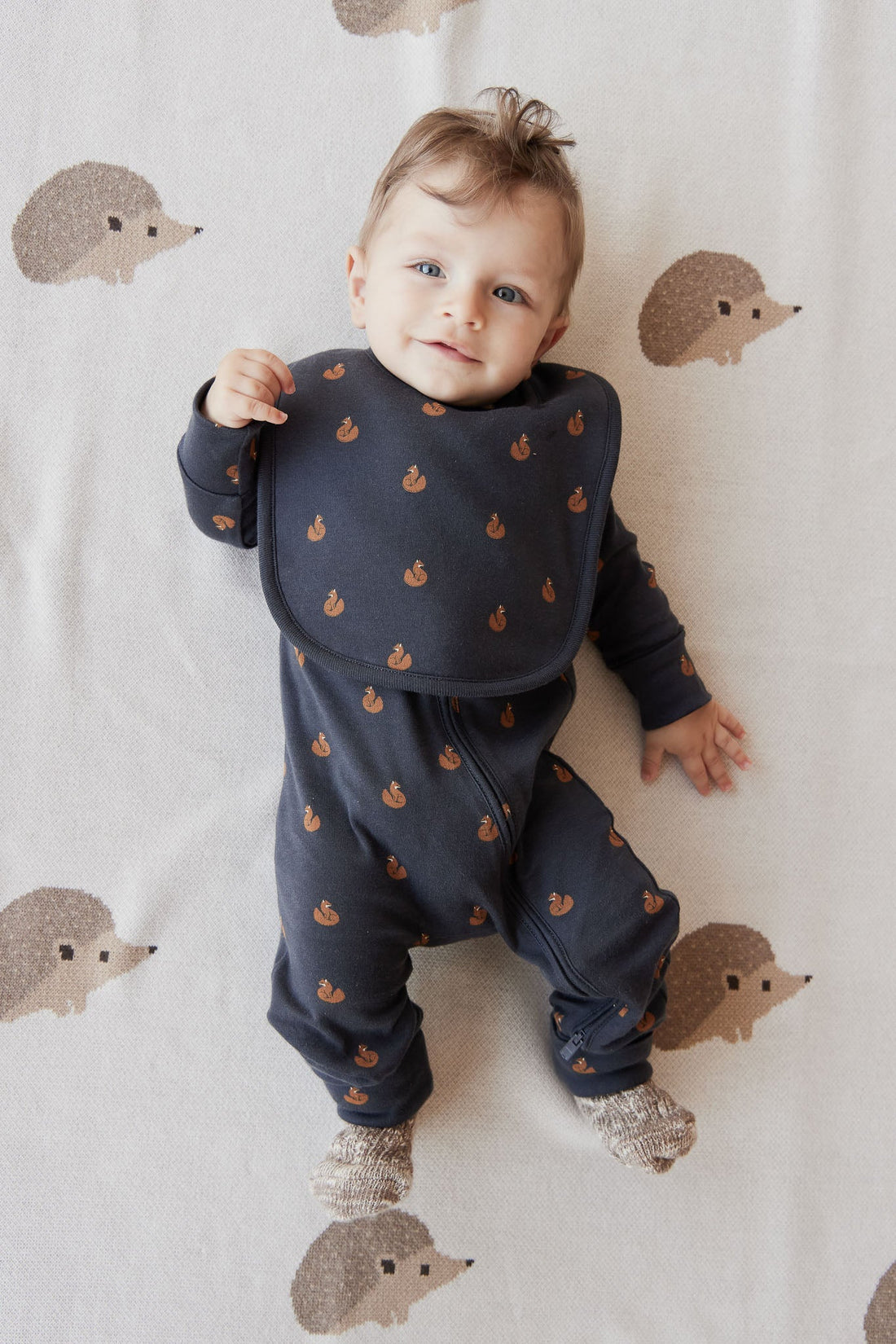 Organic Cotton Bib - Fox Cubs Constellation Childrens Bib from Jamie Kay Australia