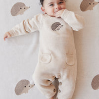 Theo Onepiece - Oatmeal Marle Hedgehog Childrens Onepiece from Jamie Kay Australia