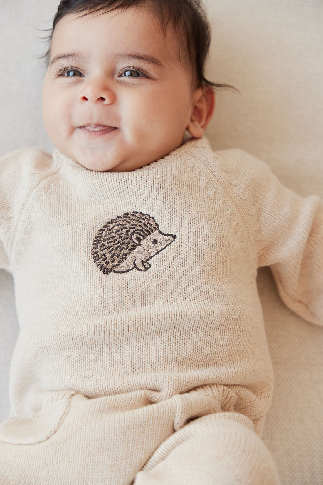 Theo Onepiece - Oatmeal Marle Hedgehog Childrens Onepiece from Jamie Kay Australia