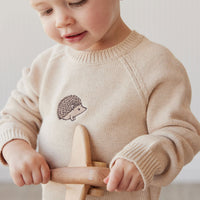 Ethan Jumper - Oatmeal Marle Hedgehog Childrens Jumper from Jamie Kay Australia