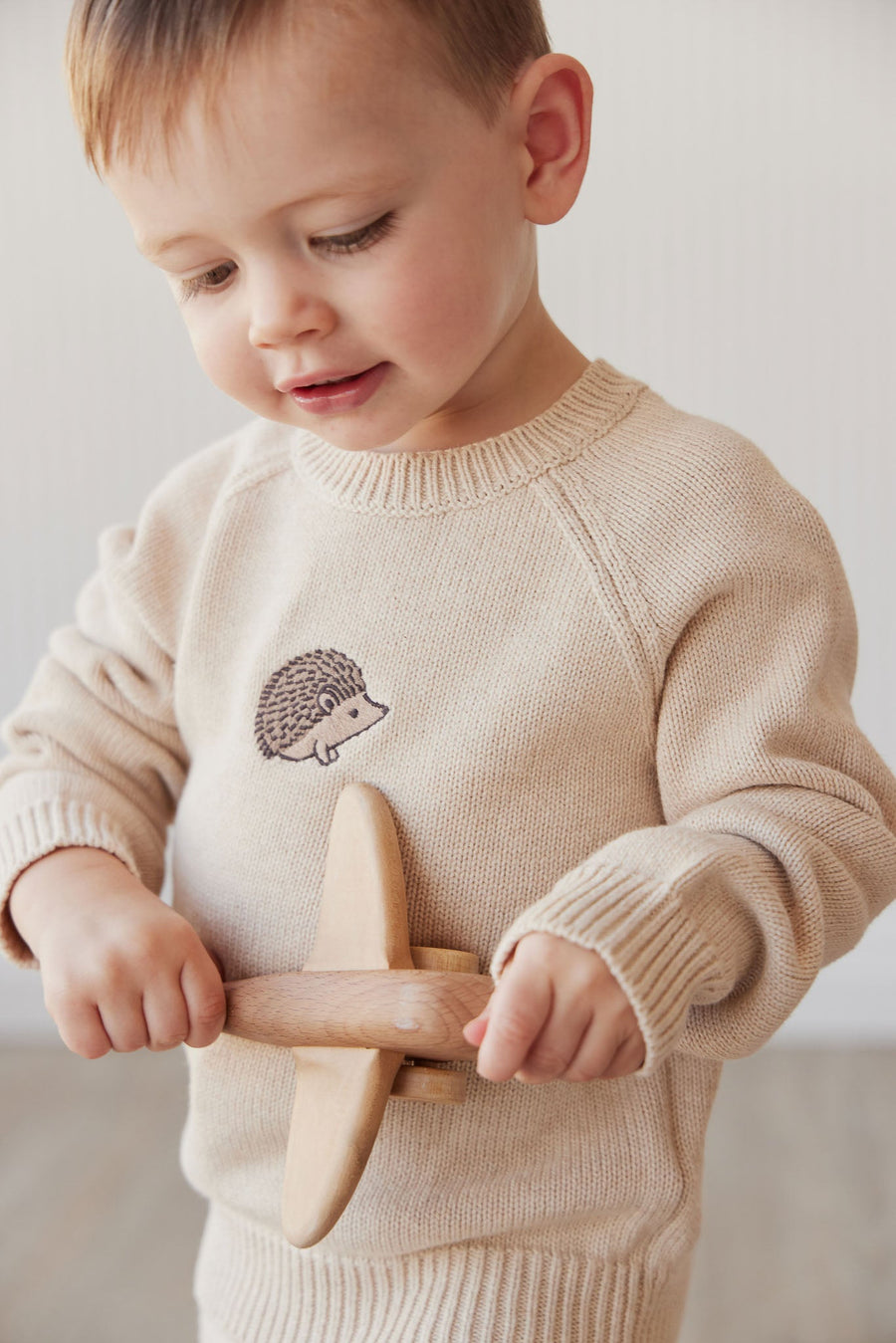 Ethan Jumper - Oatmeal Marle Hedgehog Childrens Jumper from Jamie Kay Australia