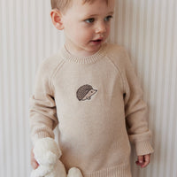 Ethan Jumper - Oatmeal Marle Hedgehog Childrens Jumper from Jamie Kay Australia