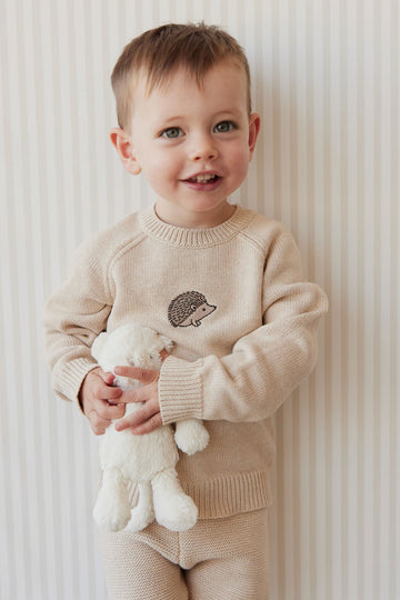 Ethan Jumper - Oatmeal Marle Hedgehog Childrens Jumper from Jamie Kay Australia