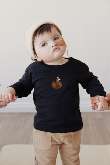 Pima Cotton Arnold Long Sleeve Top - Constellation Fox Childrens Top from Jamie Kay Australia