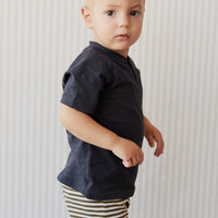 Pima Cotton Marley Short - Narrow Stripe Deep Olive/Soft Clay Childrens Short from Jamie Kay Australia