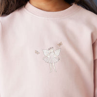 Organic Cotton Bobbie Sweatshirt - Shell Pink Fairy Childrens Top from Jamie Kay Australia