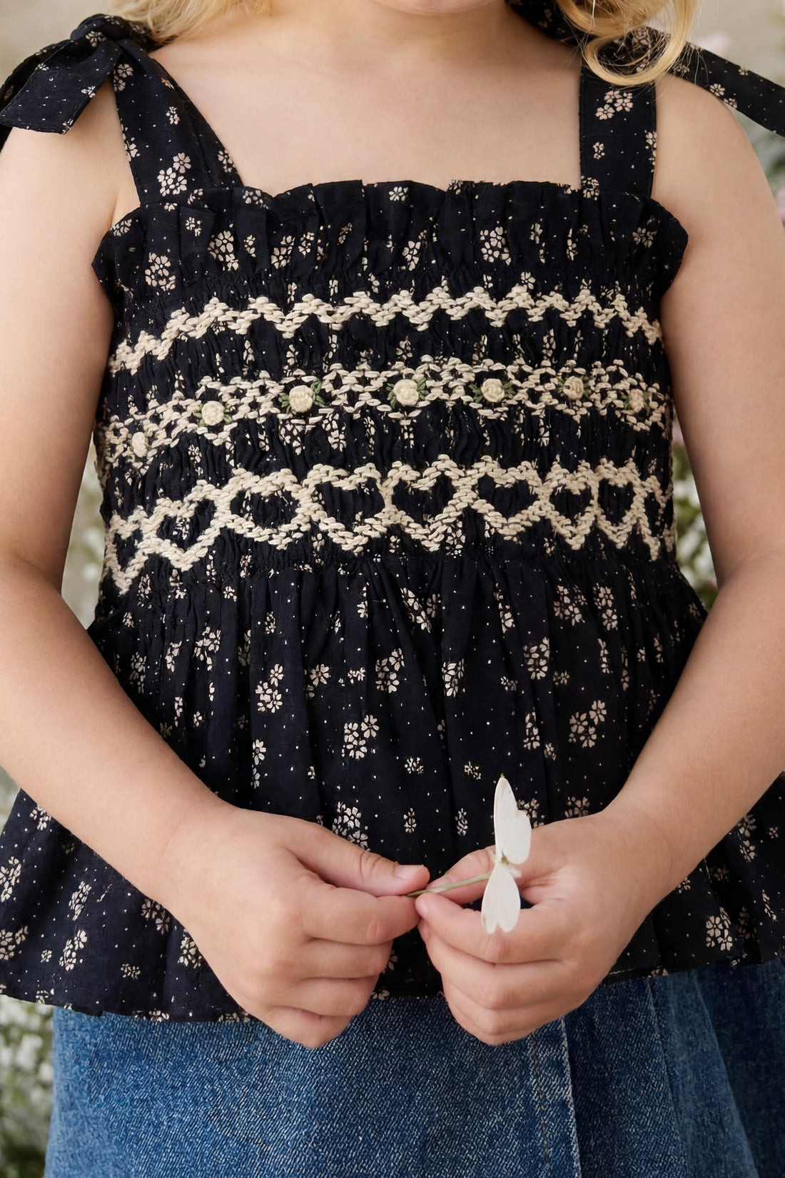 Organic Cotton Carine Top - Maisie Navy Childrens Top from Jamie Kay Australia