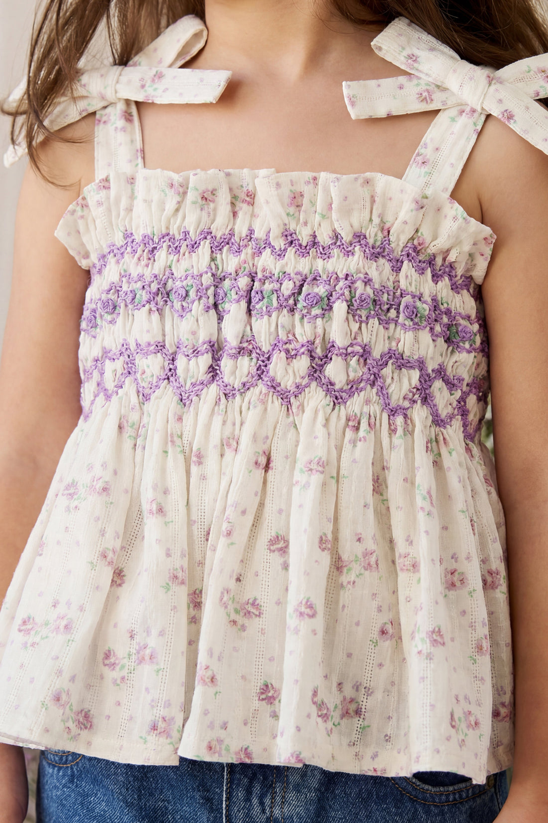 Organic Cotton Carine Top - Molly Lilac Childrens Top from Jamie Kay Australia