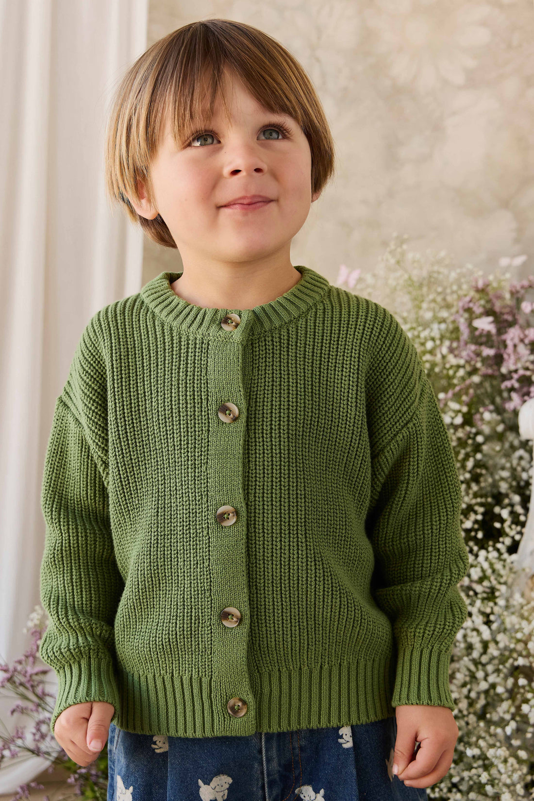 Johan Knitted Cardigan - Matcha Childrens Cardigan from Jamie Kay Australia