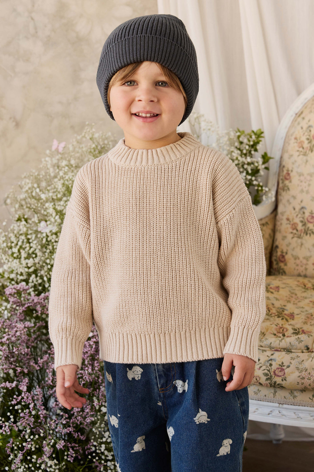 Johan Jumper - Vintage Linen Childrens Jumper from Jamie Kay Australia