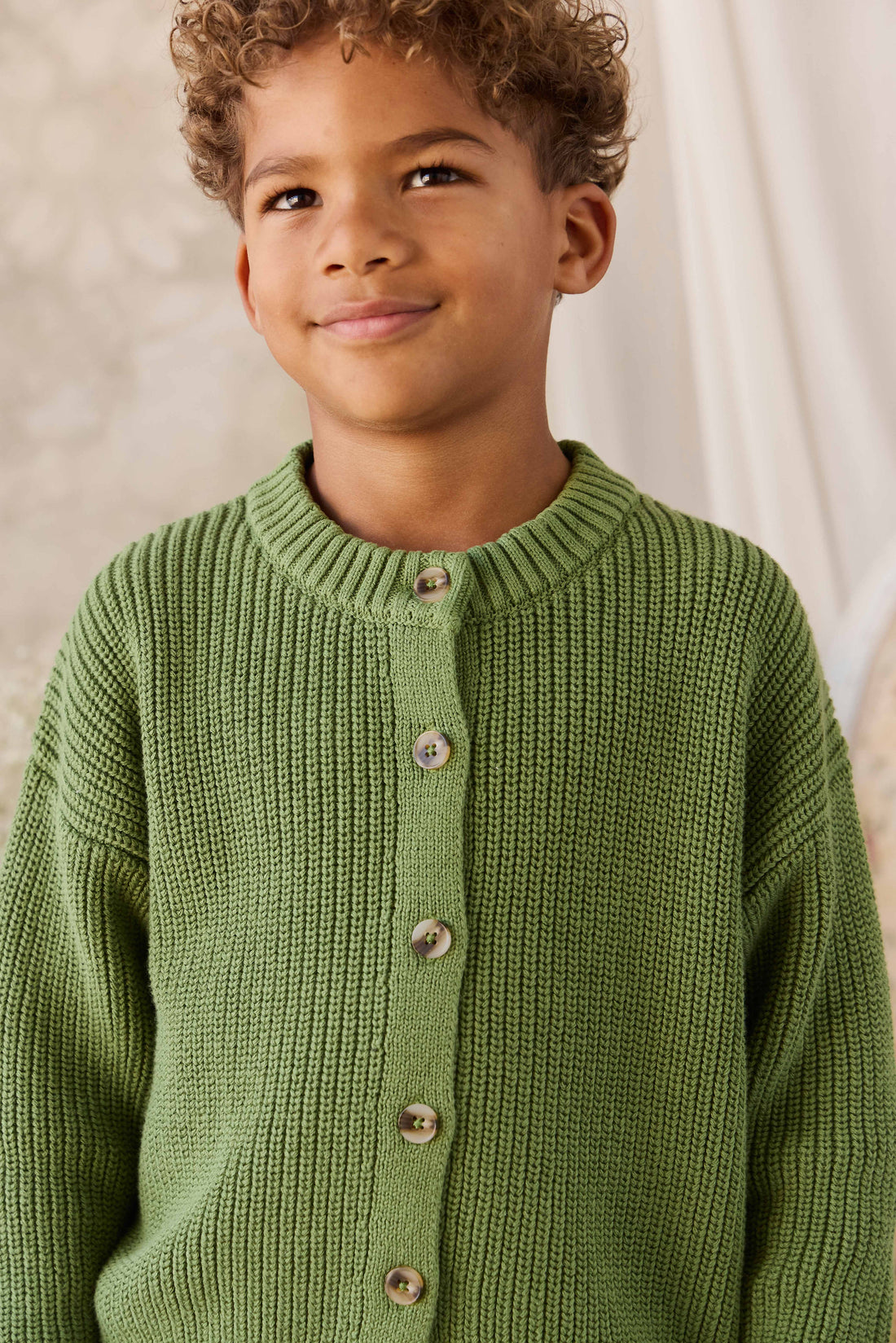 Johan Knitted Cardigan - Matcha Childrens Cardigan from Jamie Kay Australia