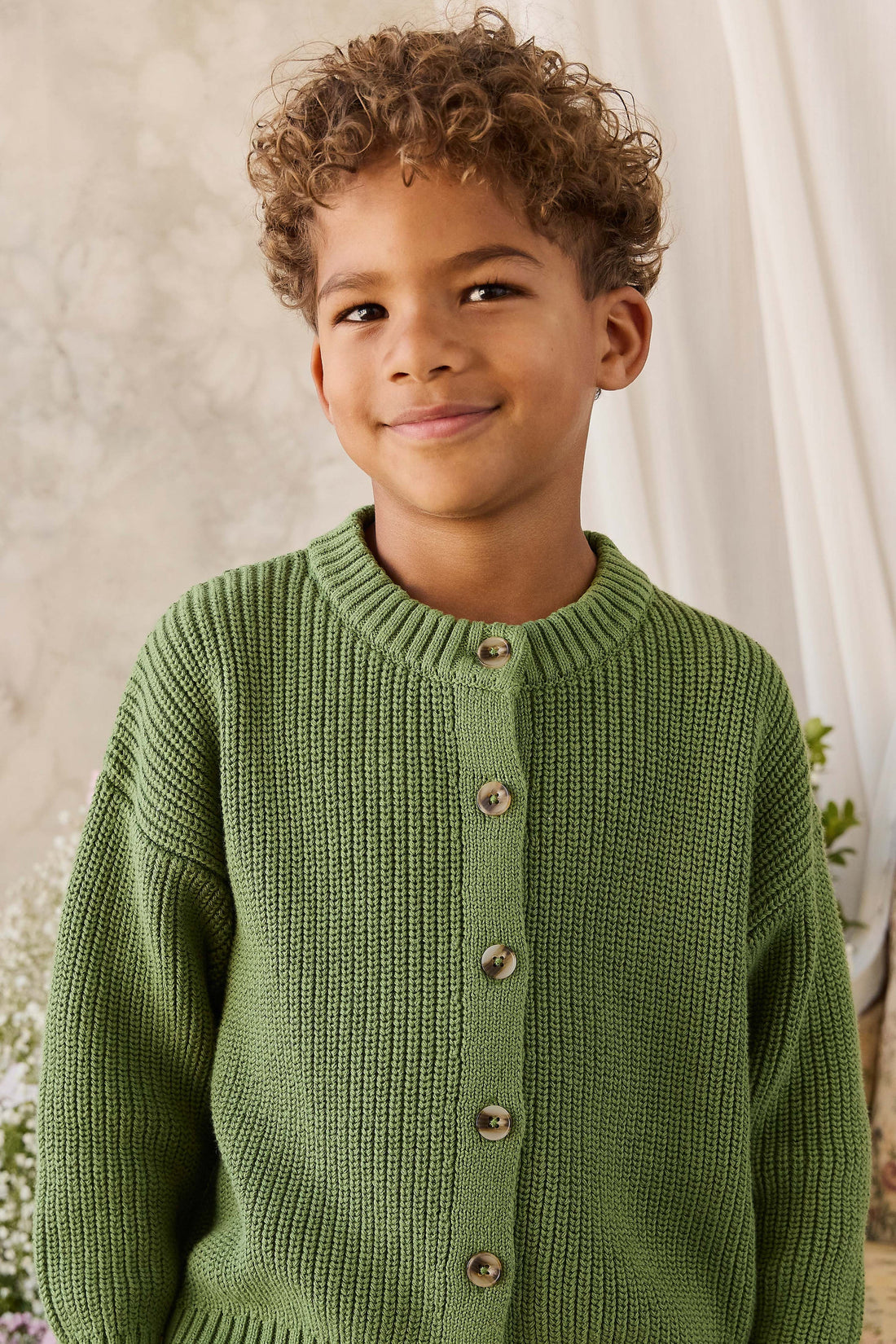Johan Knitted Cardigan - Matcha Childrens Cardigan from Jamie Kay Australia
