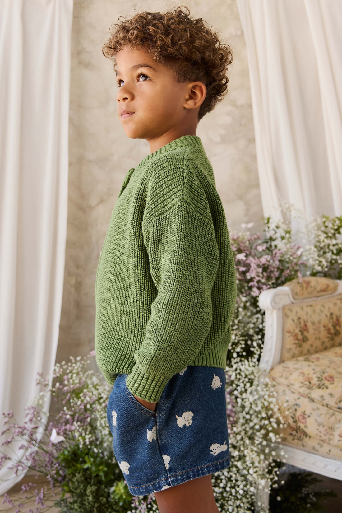 Johan Knitted Cardigan - Matcha Childrens Cardigan from Jamie Kay Australia