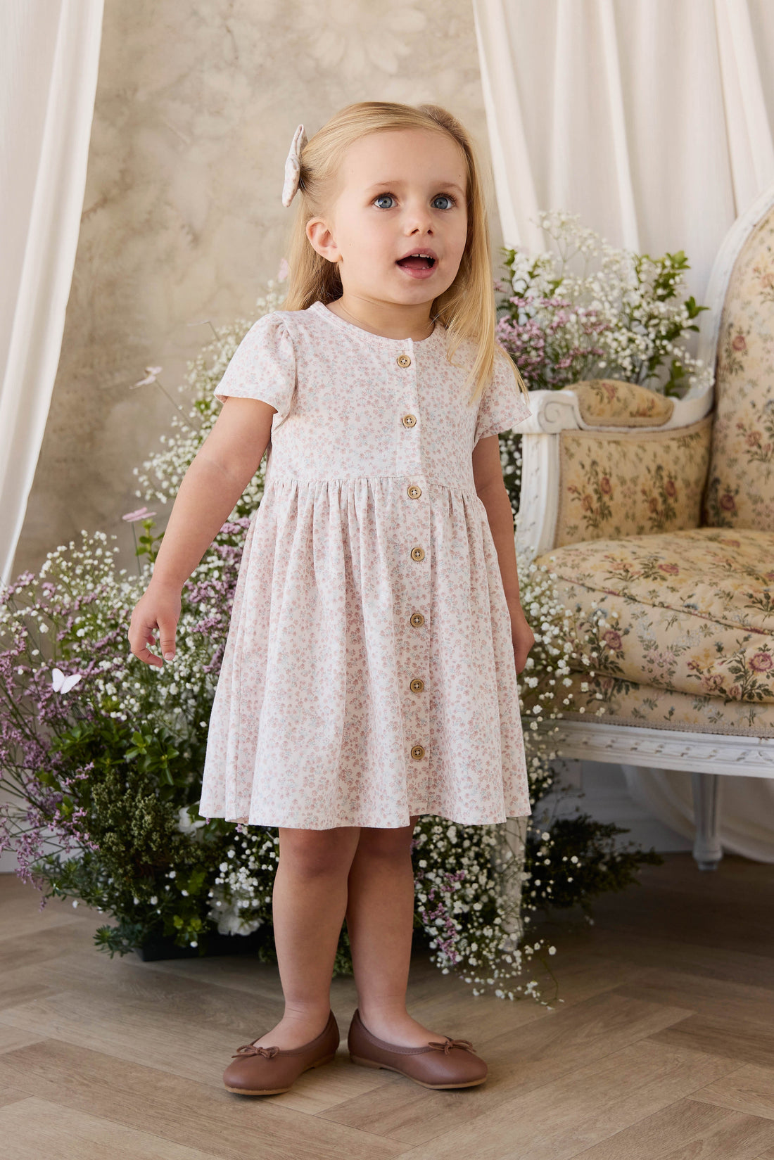 Organic Cotton Dahlia Dress - Posy Milk Childrens Dress from Jamie Kay Australia