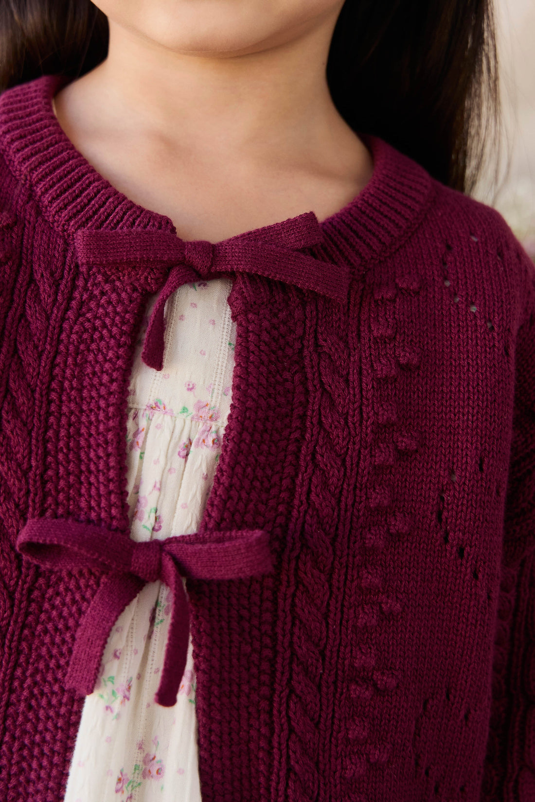 Josephine Knitted Cardigan - Mulberry Wood Childrens Cardigan from Jamie Kay Australia