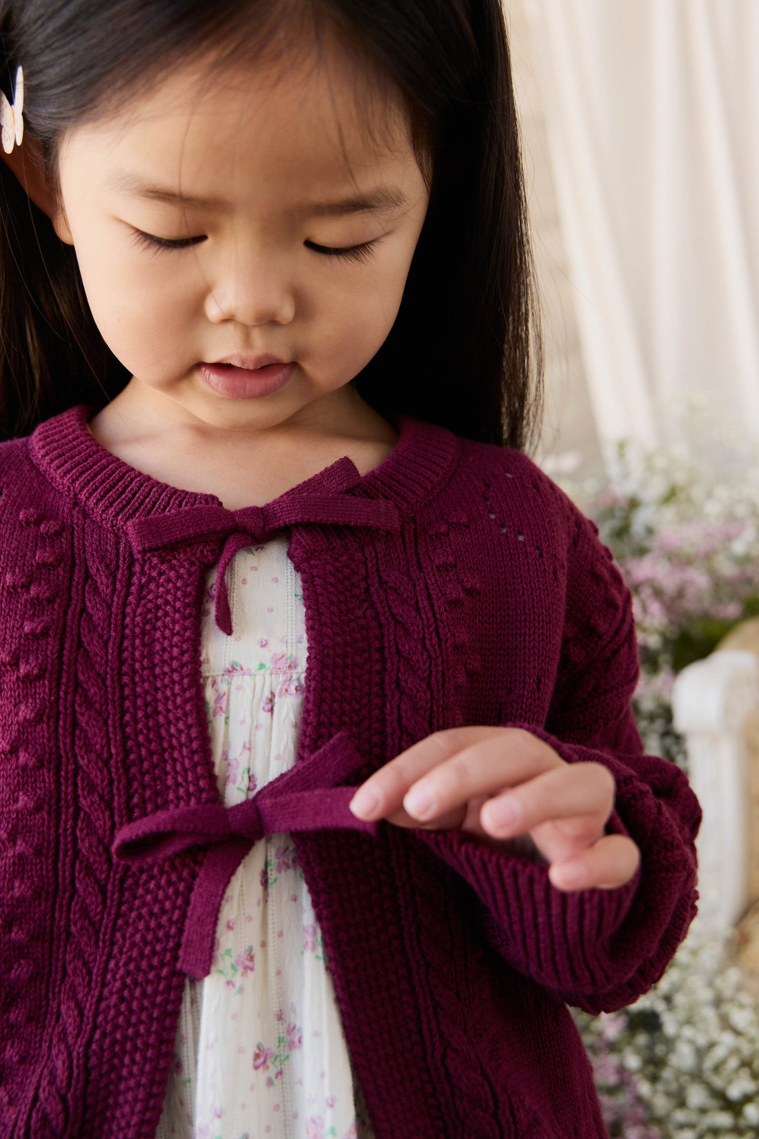 Josephine Knitted Cardigan - Mulberry Wood Childrens Cardigan from Jamie Kay Australia