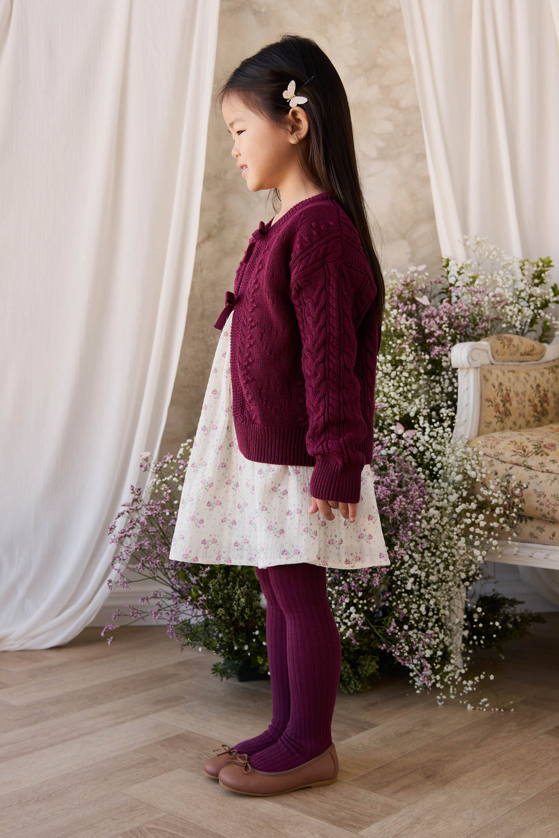 Josephine Knitted Cardigan - Mulberry Wood Childrens Cardigan from Jamie Kay Australia
