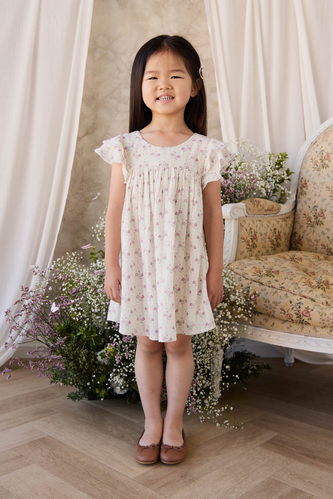 Organic Cotton Caroline Dress - Molly Lilac Childrens Dress from Jamie Kay Australia
