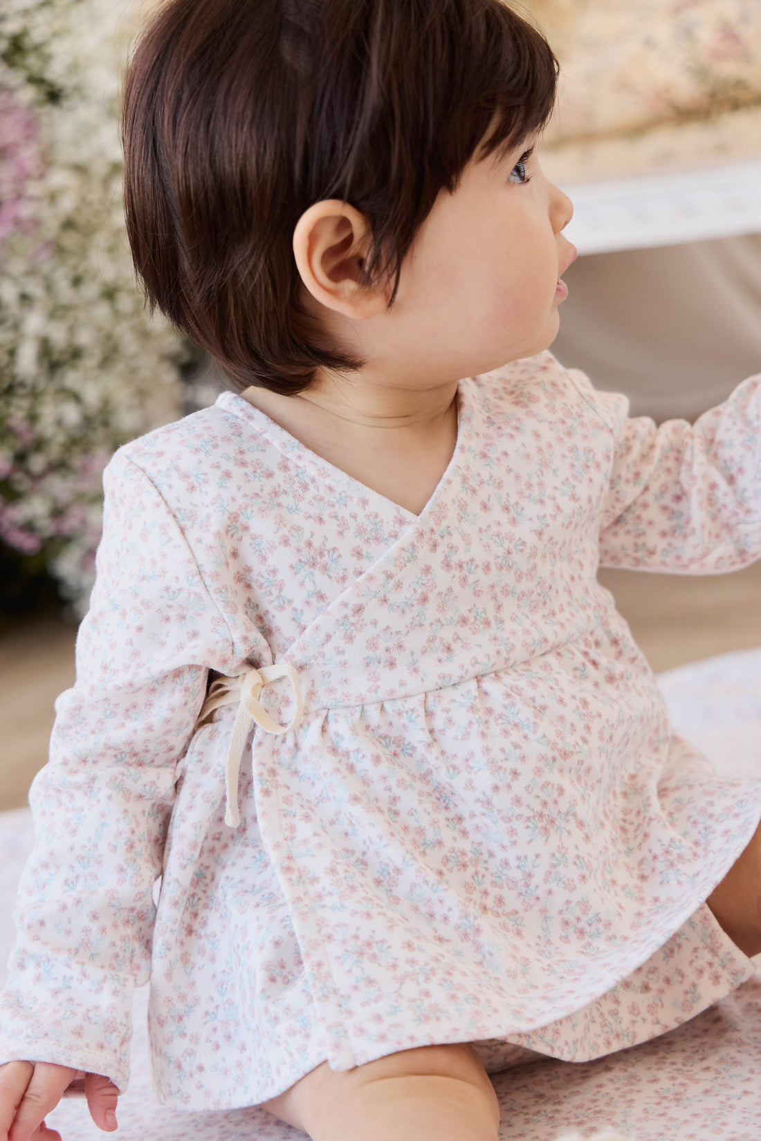 Organic Cotton Clemence Wrap Top - Posy Milk Childrens Top from Jamie Kay Australia