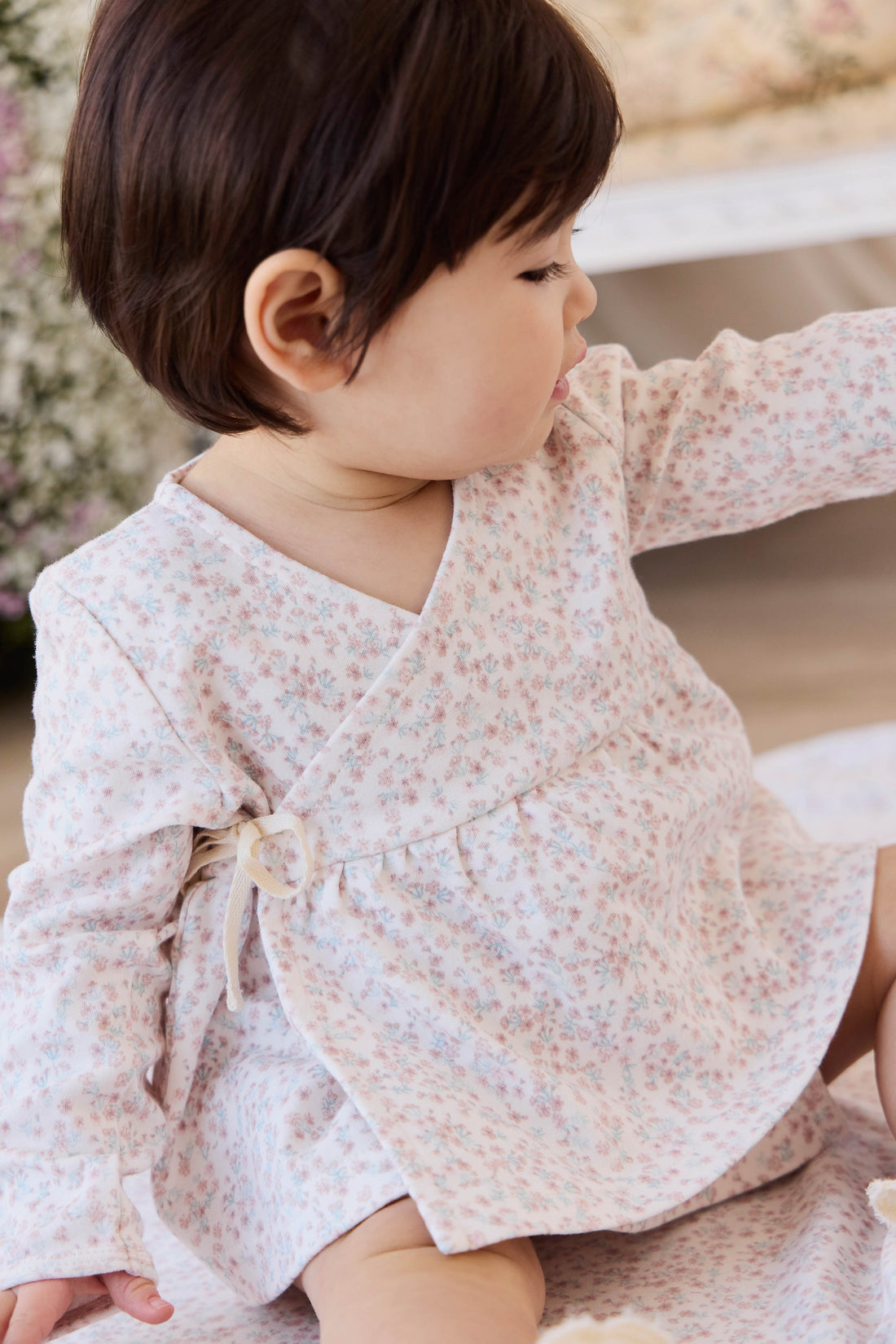 Organic Cotton Clemence Wrap Top - Posy Milk Childrens Top from Jamie Kay Australia
