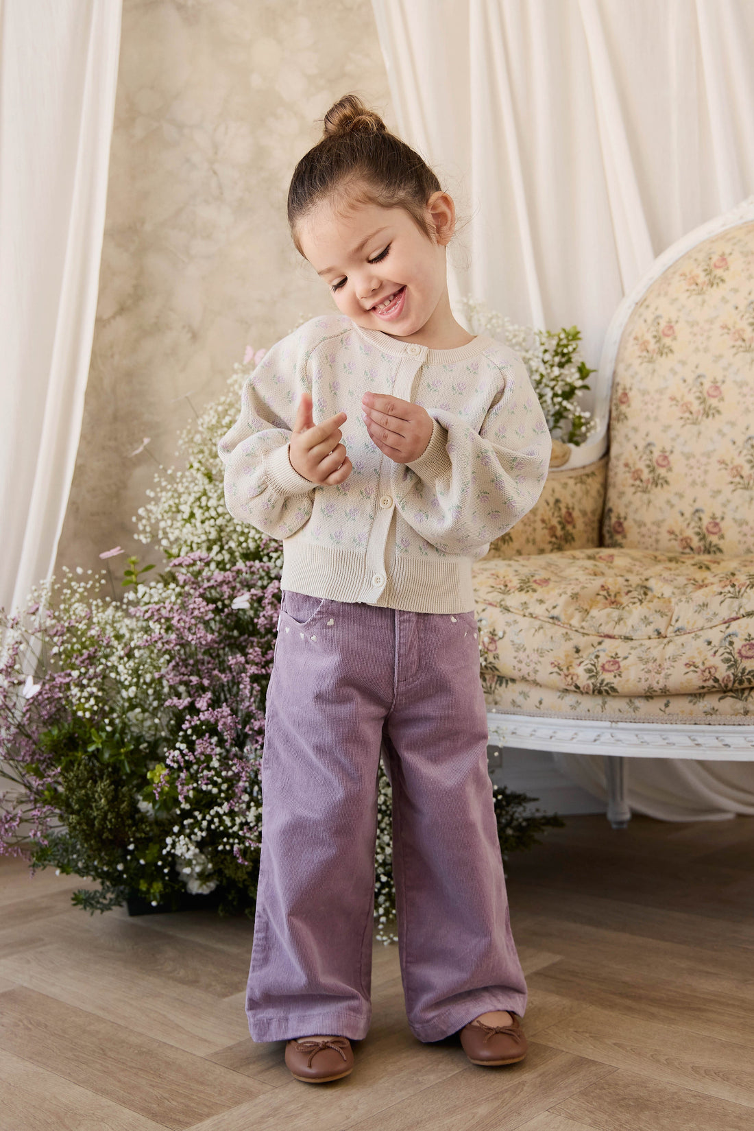 Evie Knitted Cardigan - Vanilla Evie Childrens Cardigan from Jamie Kay Australia