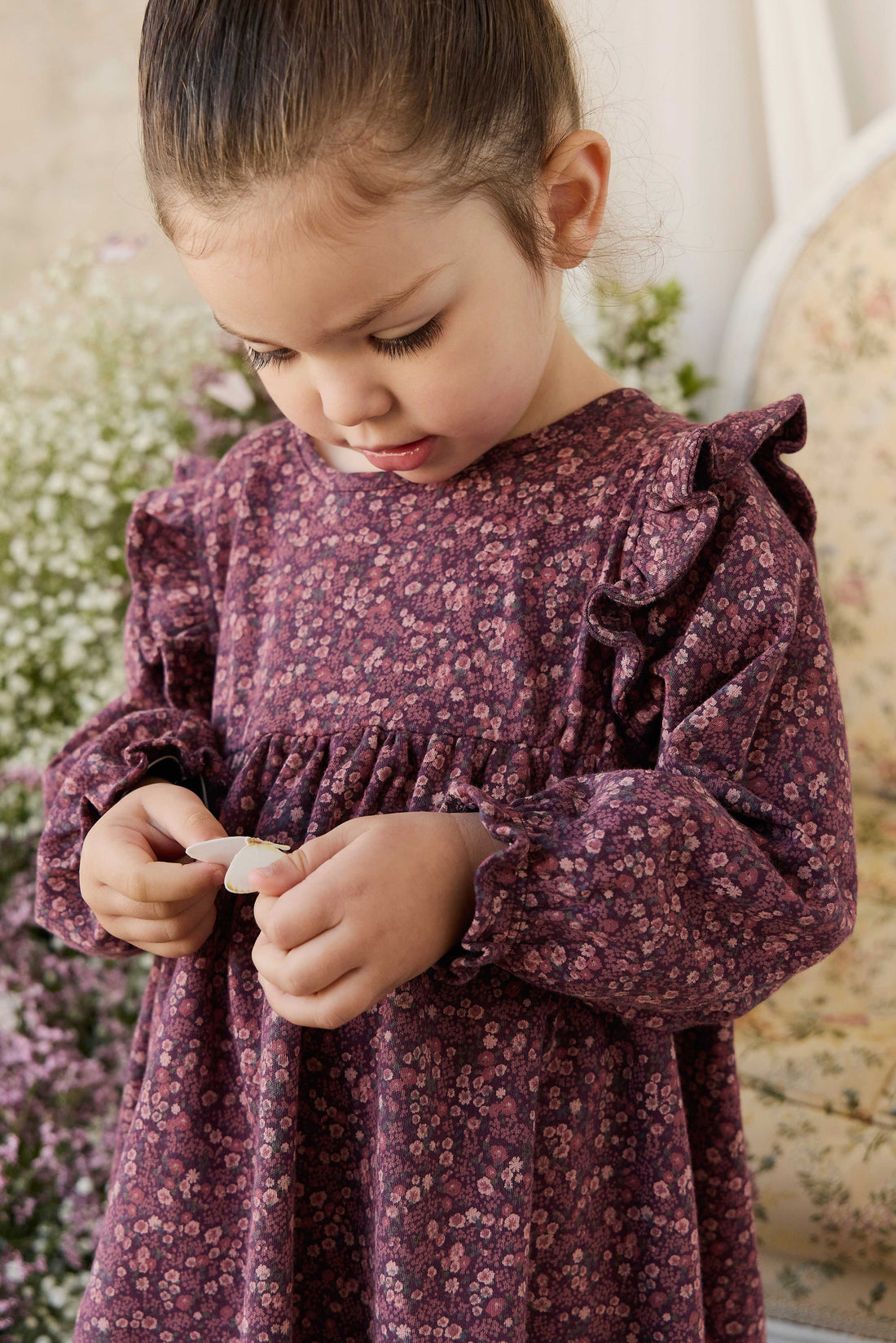 Organic Cotton Frankie Dress - Fig Floral Childrens Dress from Jamie Kay Australia