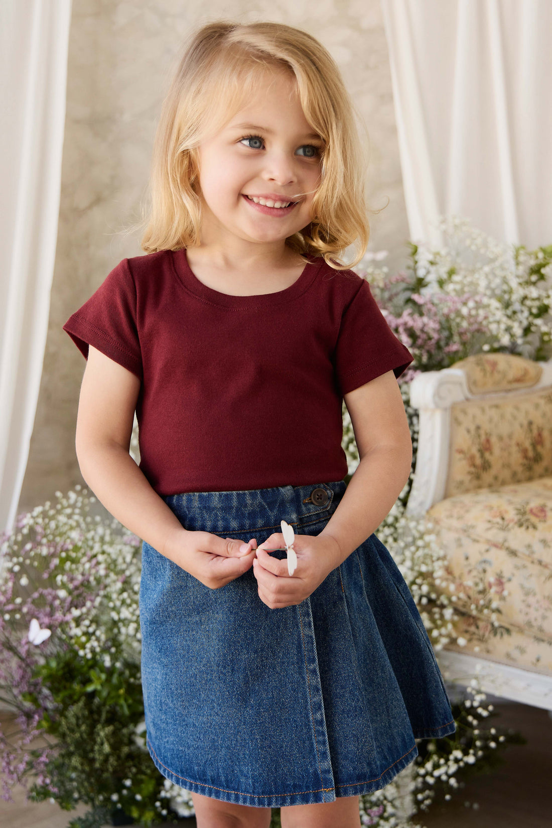 Beatrice Skirt - Classic Denim Childrens Skirt from Jamie Kay Australia