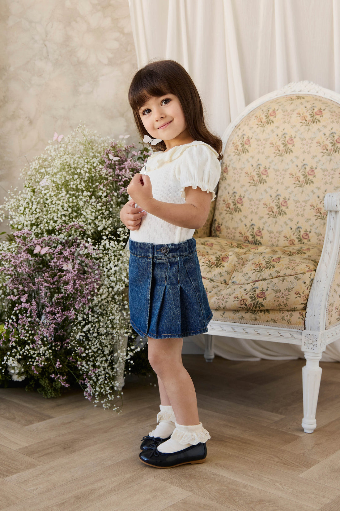 Beatrice Skirt - Classic Denim Childrens Skirt from Jamie Kay Australia