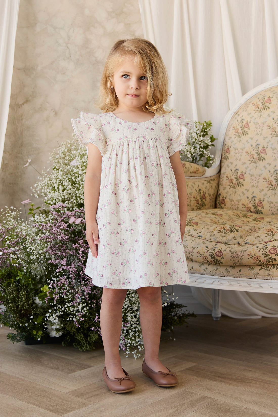 Organic Cotton Caroline Dress - Molly Lilac Childrens Dress from Jamie Kay Australia