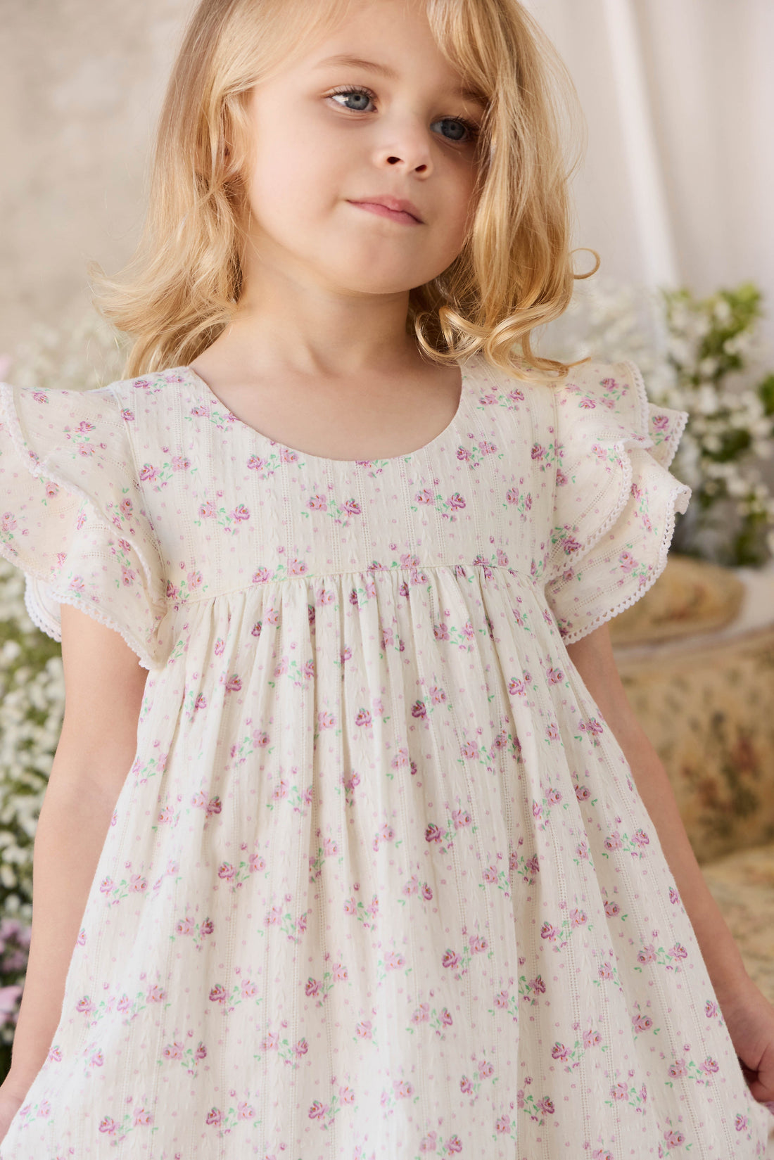 Organic Cotton Caroline Dress - Molly Lilac Childrens Dress from Jamie Kay Australia