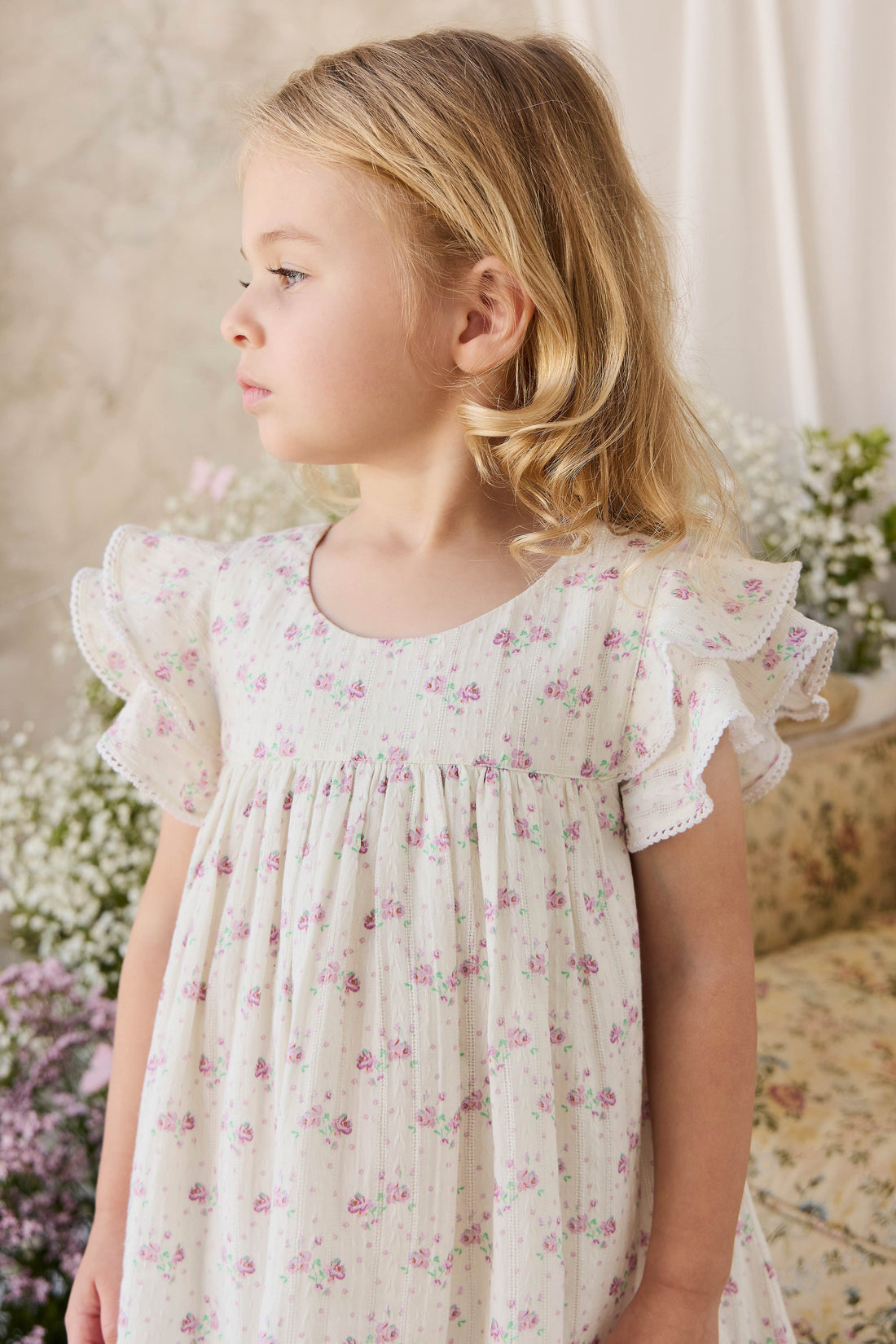 Organic Cotton Caroline Dress - Molly Lilac Childrens Dress from Jamie Kay Australia