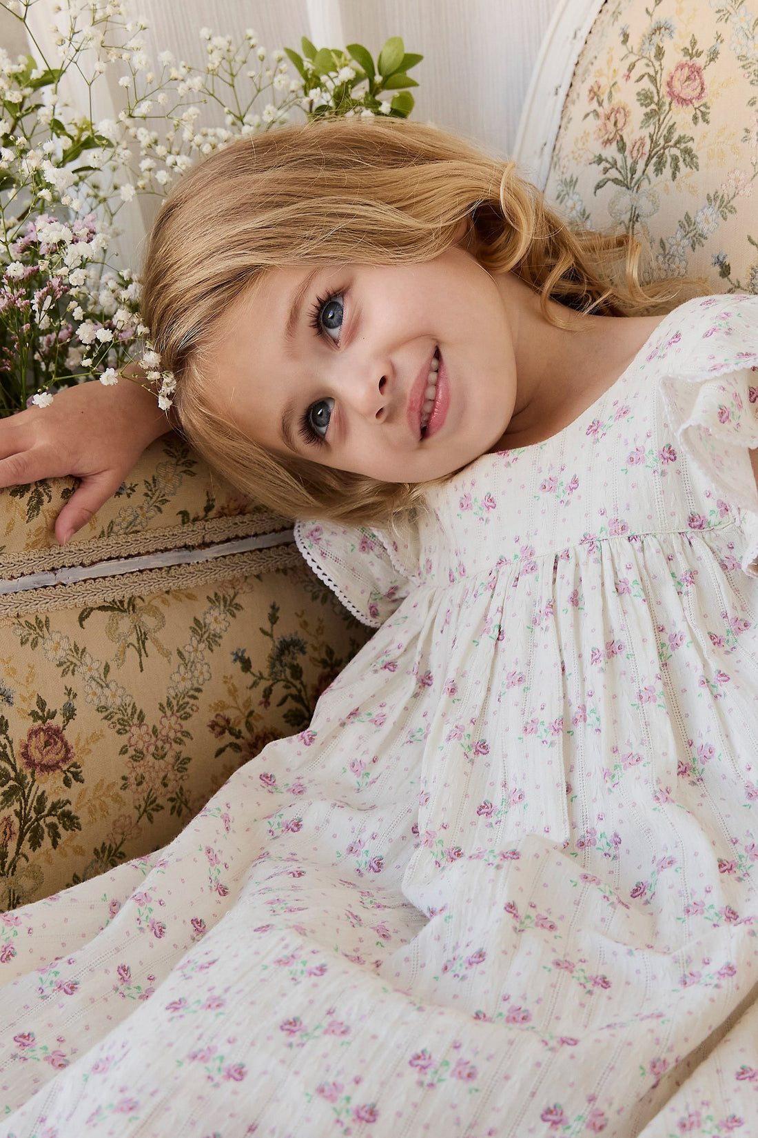 Organic Cotton Caroline Dress - Molly Lilac Childrens Dress from Jamie Kay Australia