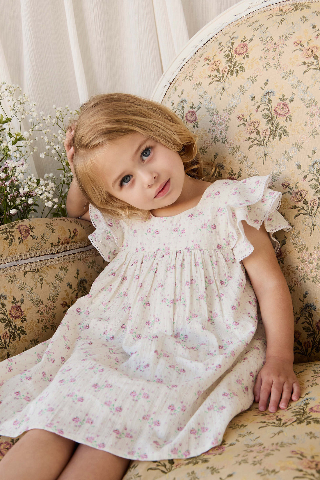 Organic Cotton Caroline Dress - Molly Lilac Childrens Dress from Jamie Kay Australia