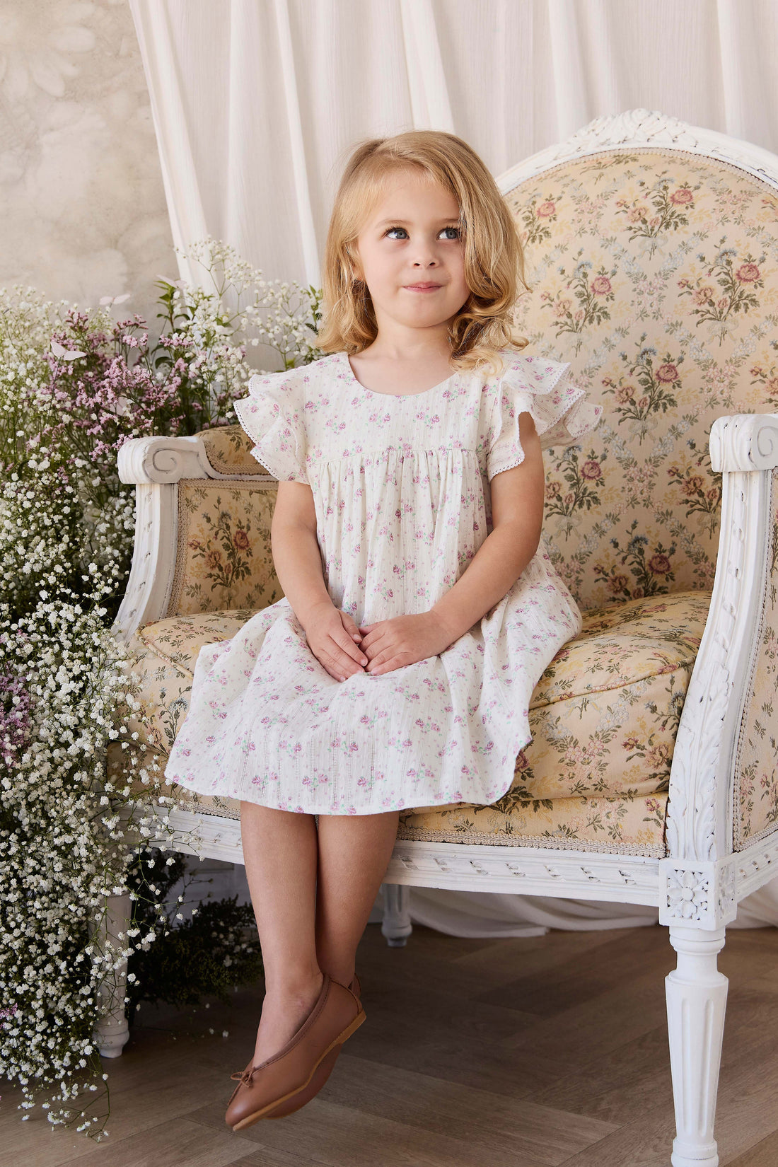 Organic Cotton Caroline Dress - Molly Lilac Childrens Dress from Jamie Kay Australia