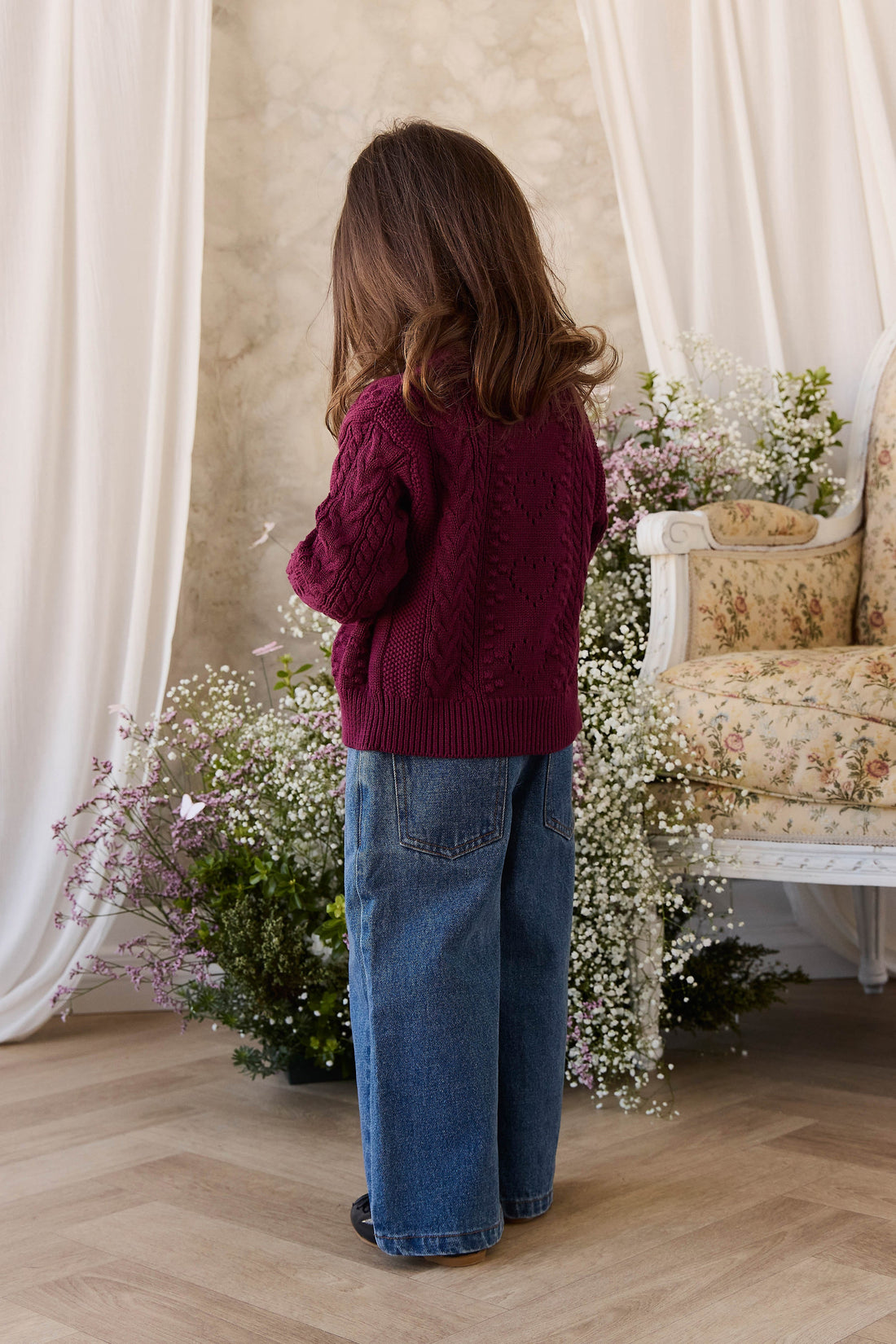 Josephine Knitted Cardigan - Mulberry Wood Childrens Cardigan from Jamie Kay Australia