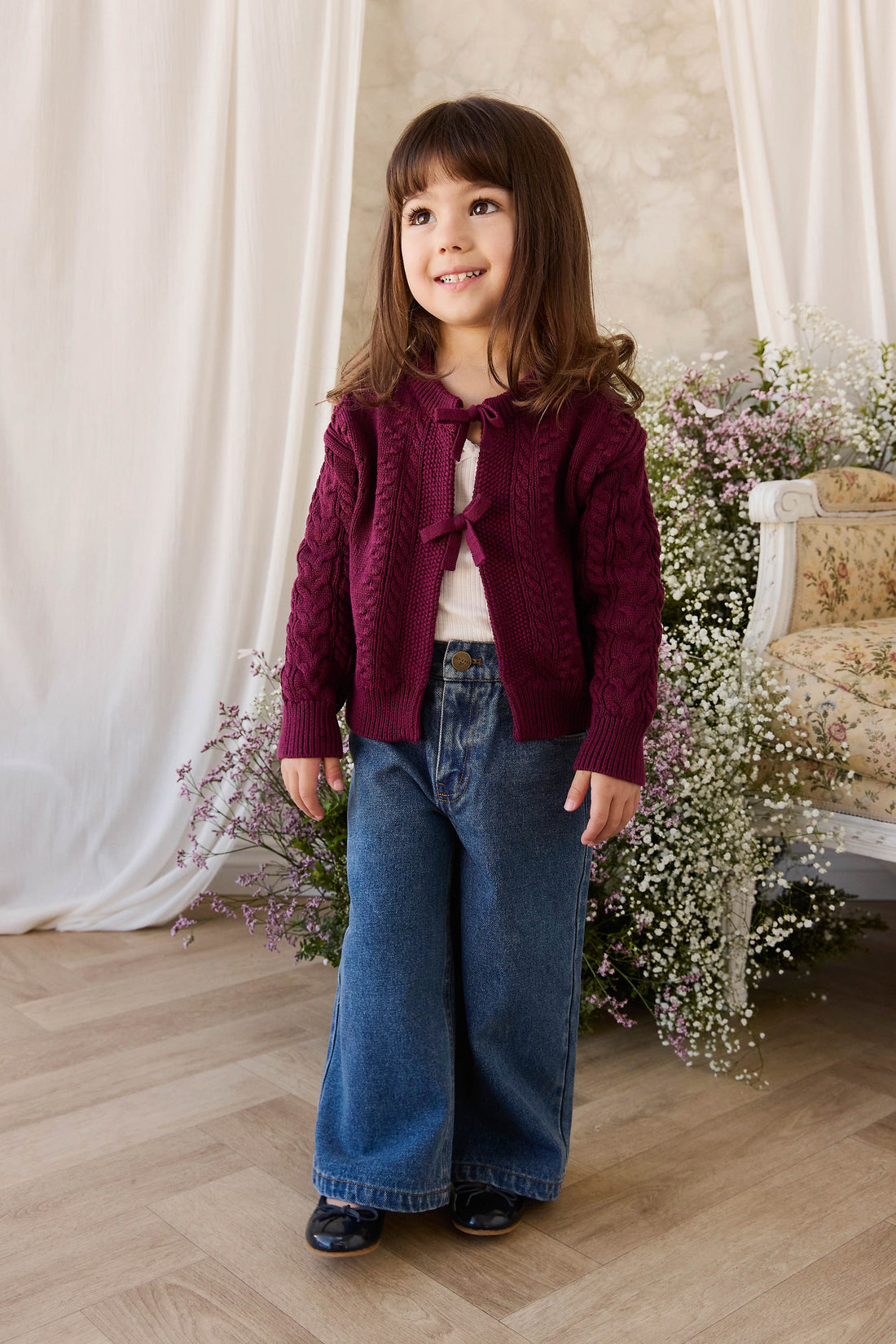 Josephine Knitted Cardigan - Mulberry Wood Childrens Cardigan from Jamie Kay Australia
