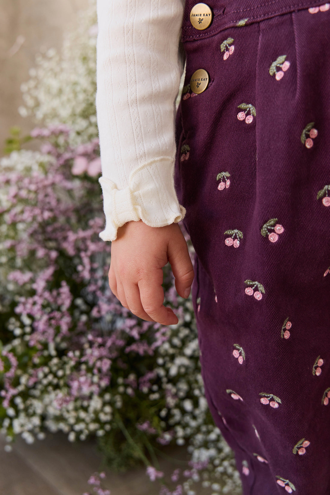 Organic Cotton Pointelle Eliane Top - Parchment Childrens Top from Jamie Kay Australia