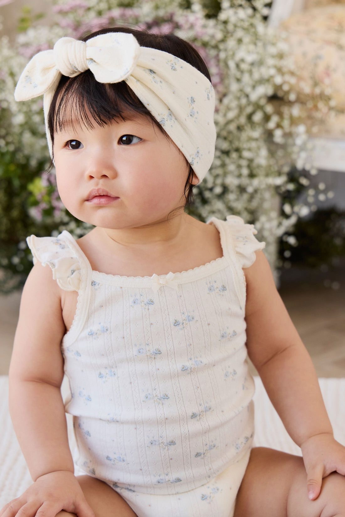 Organic Cotton Pointelle Eliane Bodysuit - Molly Blue Childrens Bodysuit from Jamie Kay Australia